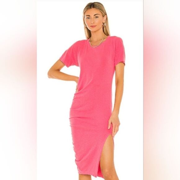 NWT Sundry Side Shirred Midi T-Shirt Dress Size 1 Small - Picture 1 of 6